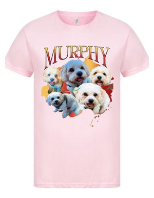 Personalised Bootleg t shirt, Personalised Dog T shirt, Viral 90s Style dog t shirt, Dog Collage t shirt, Dog Lovers tshirt