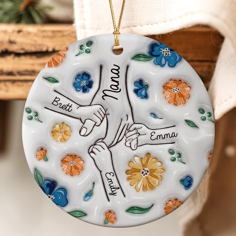 Personalized Grandma Christmas Ornament 2026, Holding Nana s Hand Christmas Ornament 2026, Hold My Hand, Hold My Heart, Gift For Nana