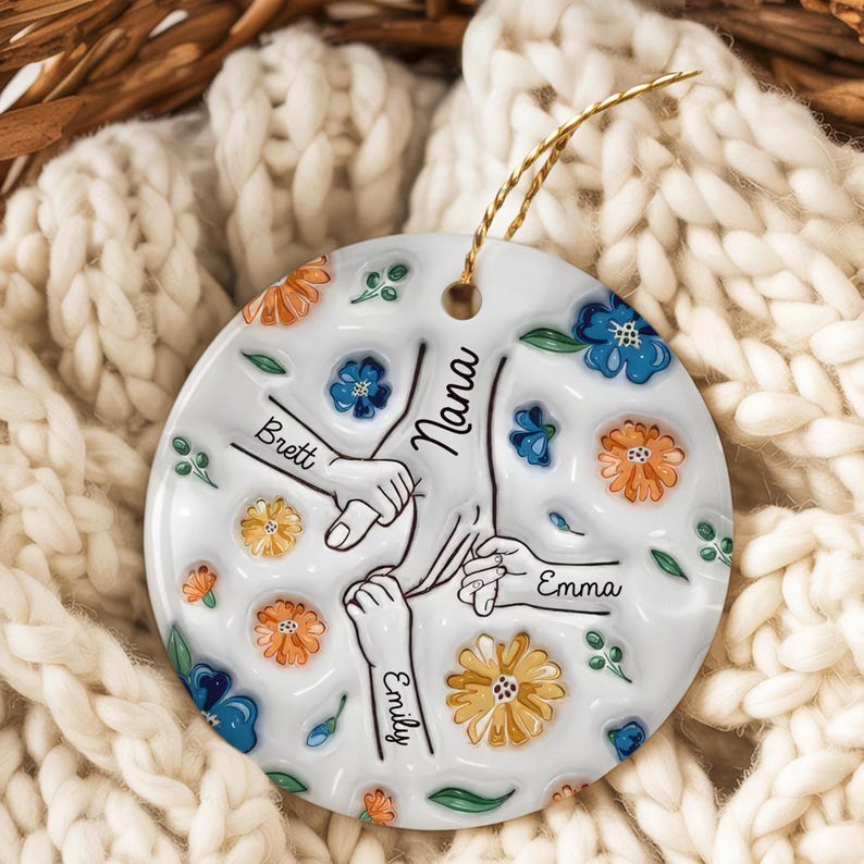 Personalized Grandma Christmas Ornament 2026, Holding Nana s Hand Christmas Ornament 2026, Hold My Hand, Hold My Heart, Gift For Nana