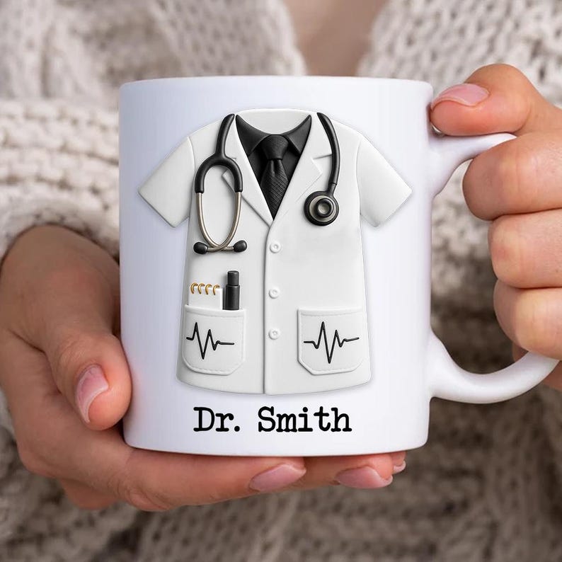Personalized Custom Mug Doctor Name, Honor Your Favorite Doctor, Medical Uniform And Equipment, Coffee Mug, Gift For Healthcare Workers