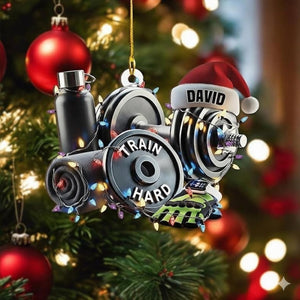 Personalized Gym Rat Ornament Acrylic Ornament, Christmas Decoration for Trainers and Workout Lovers