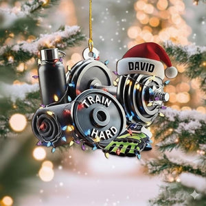 Personalized Gym Rat Ornament Acrylic Ornament, Christmas Decoration for Trainers and Workout Lovers
