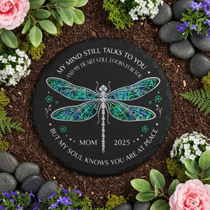 Custom Dragonfly Memorial Stone - Personalized Loss Gift, Garden Remembrance Decor