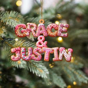 Personalised Couple Christmas Ornament 2025, Custom Gingerbread Alphabet Ornaments, First Christmas Together Baubles, Custom Couple Name