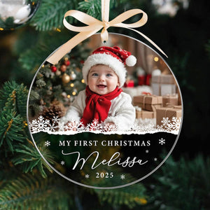 Custom Baby Photo Ornament, Personalized Babys First Christmas Ornament, Baby Face Picture Ornament, New Baby Gift, Newborn Christmas Gift