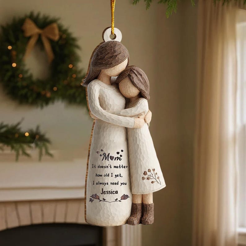 Personalized Mom and Daughter Ornament, Never Forget I Love You Ornament, Christmas Keepsake Ornament, Sentimental Christmas Gift