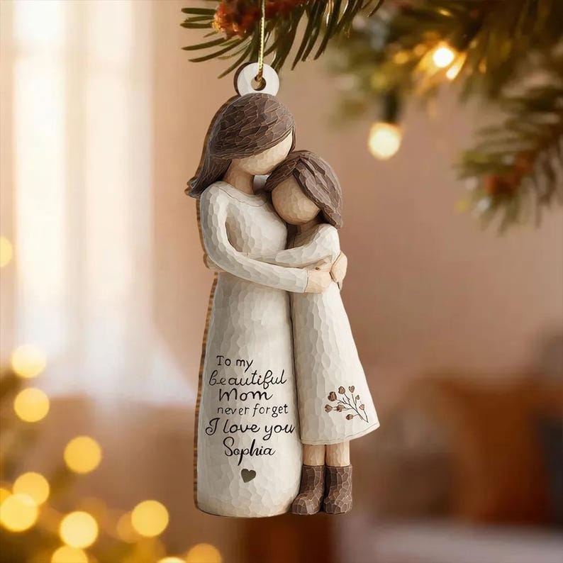 Personalized Mom and Daughter Ornament, Never Forget I Love You Ornament, Christmas Keepsake Ornament, Sentimental Christmas Gift