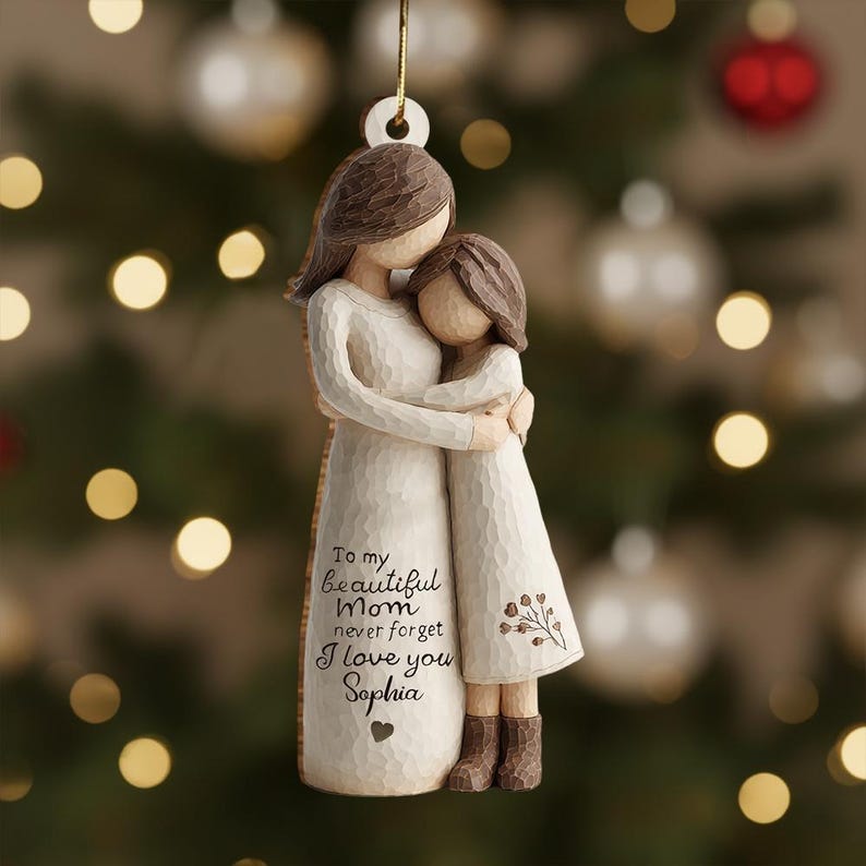 Personalized Mom and Daughter Ornament, Never Forget I Love You Ornament, Christmas Keepsake Ornament, Sentimental Christmas Gift