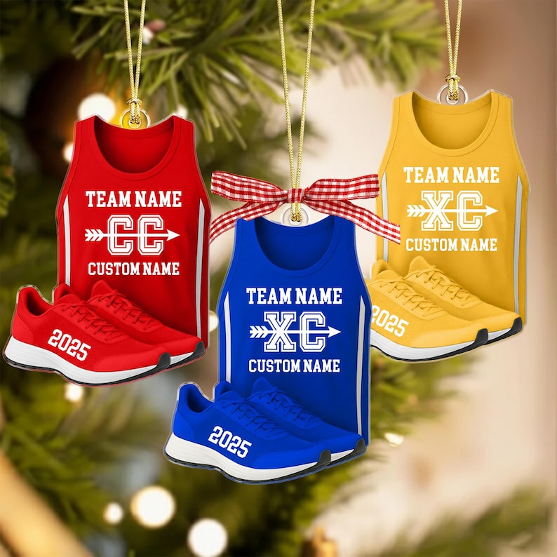 Personalized Cross Country Ornament, Running Christmas Ornament, Gift For Runner, Custom Marathon XC Runner Ornament, Runner Team Gift