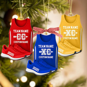 Personalized Cross Country Ornament, Running Christmas Ornament, Gift For Runner, Custom Marathon XC Runner Ornament, Runner Team Gift
