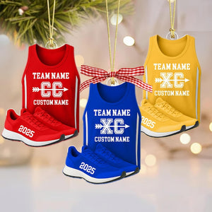 Personalized Cross Country Ornament, Running Christmas Ornament, Gift For Runner, Custom Marathon XC Runner Ornament, Runner Team Gift