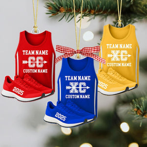 Personalized Cross Country Ornament, Running Christmas Ornament, Gift For Runner, Custom Marathon XC Runner Ornament, Runner Team Gift
