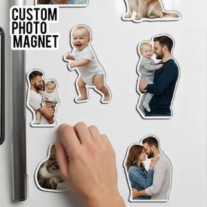 Custom Acrylic Photo Fridge Magnets/Personalized Dog Pet Portrait Magnets/Family Photo Christmas Gifts/Best Friend Gifts/Dishwasher Magnets
