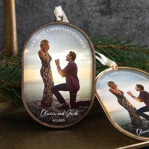 First Christmas Married Ornament With Photo - Personalized Christmas Keepsake - Wedding Christmas Gift 2025