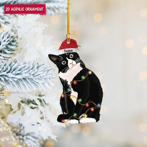 Tuxedo Cat Christmas Ornament, Custom Cat Ornament, Tuxedo Cat Lover Gift, Cat Owner Gift