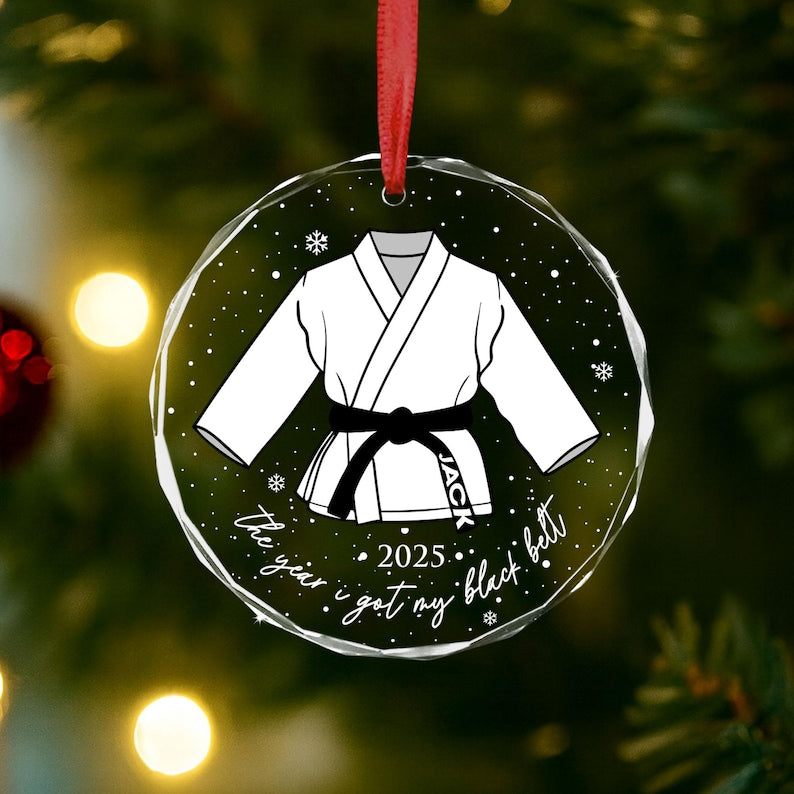 Personalized Martial Art Ornament, Karate Ornament, Taekwondo Ornament, Dojo Ornament, Karate Graduation Gift, Black Belt Graduate Ornament