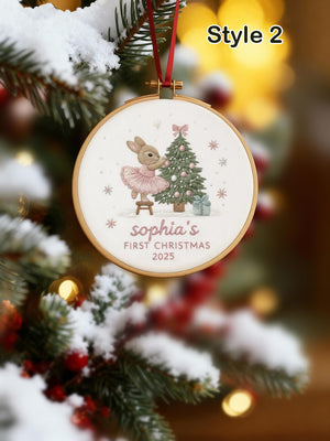 Custom Embroidered Baby Name Ornament, Monogrammed Baby First Christmas Keepsake, Nursery Holiday Decor, Newborn Gift For Christmas 2025