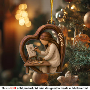 Artist Girl Christmas Ornament 2025, Art Teacher Christmas Gift, Gifts For Artists, Painter Art Keepsake, Christmas Decor For Art Lovers