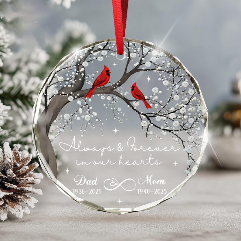 Memorial Ornament, Loss of Mom Dad, Memorial Day Keepsake, Sympathy Gifts, Remembrance Christmas Ornament Dad Mom Memorial Cardinal Ornament