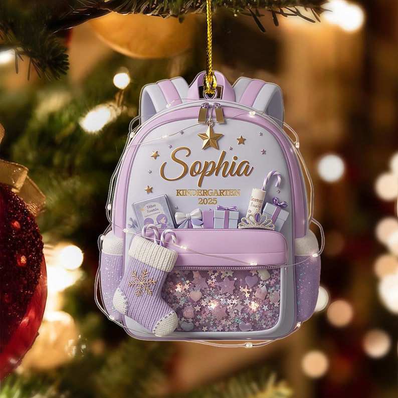 Personalized Kids School Backpack Ornament 2025, Teacher Student Decor, Kids Christmas Gift,Back To School Gift For Kids Teachers Graduation