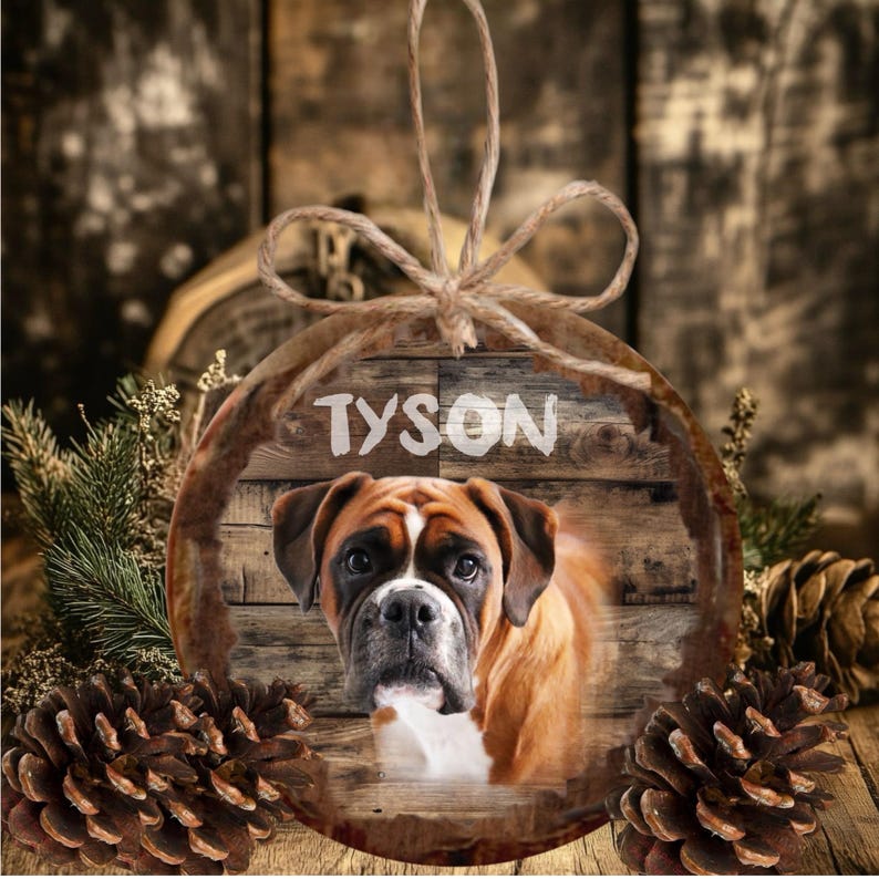 Custom Photo Ornament: Rustic Christmas Tree Decor