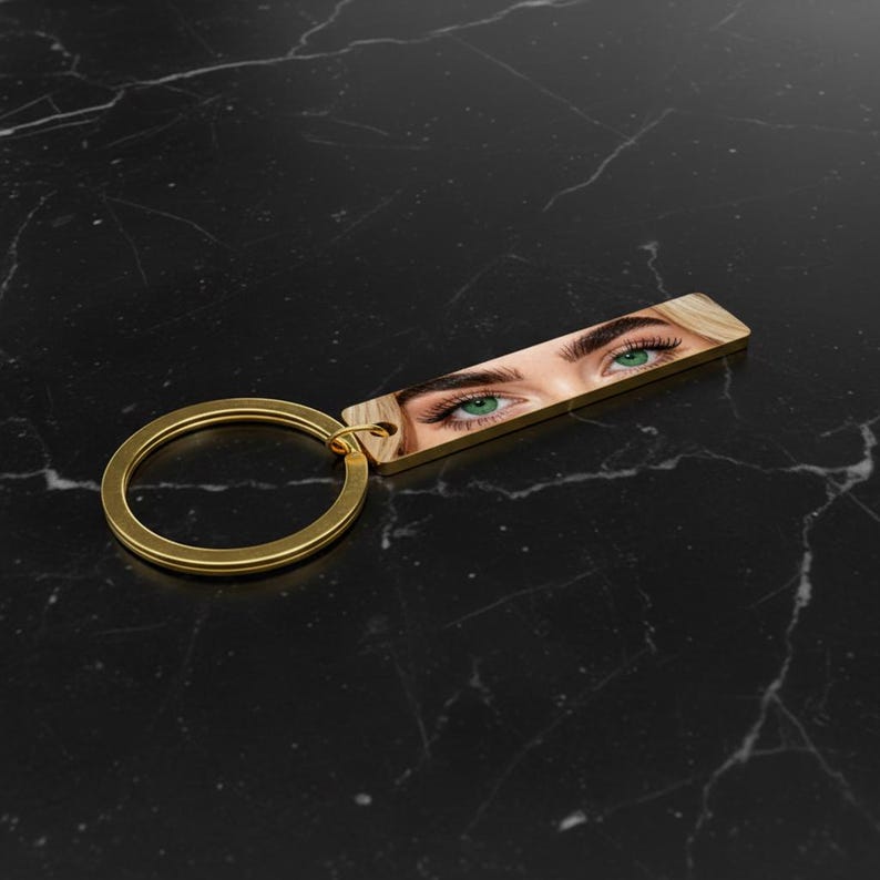 Personalized Eye Photo Keychain - Anniversary Gifts | Custom Couple Keyring, Eye Picture Keychain with Photo for Boyfriend Girlfriend