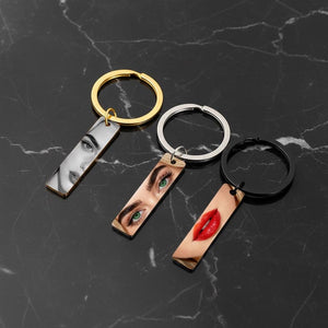 Personalized Eye Photo Keychain - Anniversary Gifts | Custom Couple Keyring, Eye Picture Keychain with Photo for Boyfriend Girlfriend