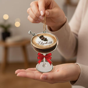 Personalized Espresso Martini Christmas Ornament, Espresso Martini Ornament, Holiday Ornament, Espresso Martini Gift, Cocktail Lover Gift
