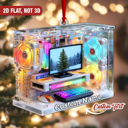 Personalized Gaming PC Ornament Custom Computer Christmas Tree Decoration For Tech Lovers