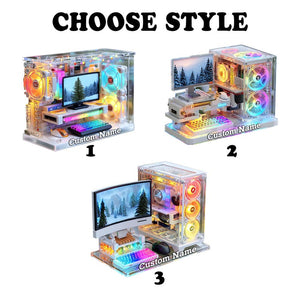 Personalized Gaming PC Ornament Custom Computer Christmas Tree Decoration For Tech Lovers