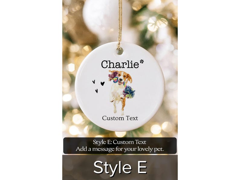 Personalized Watercolor Pet Photo Ornament Custom Dog or Cat Memorial Keepsake