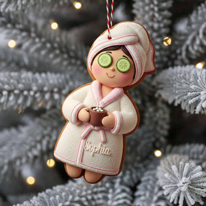 Custom Spa Girl Gingerbread Ornament, Custom Cosmetics Ornament Christmas Decor, Beauty Gift, Gift For Her