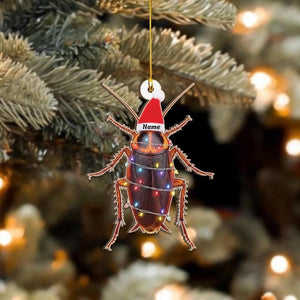 Funny Personalized Cockroach Christmas Ornament, Unique Insect Lover Gift, Custom Name Acrylic Holiday Gag Decor, Quirky Xmas Tree Charm