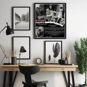 Custom Couples Photo Card Print, Anniversary Keepsake Canvas, Romantic One-Year Gift for Him or Her