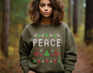 Matching Couples Ugly Christmas Sweater, Come in Peace Couple Christmas Shirt, Funny Xmas Gift