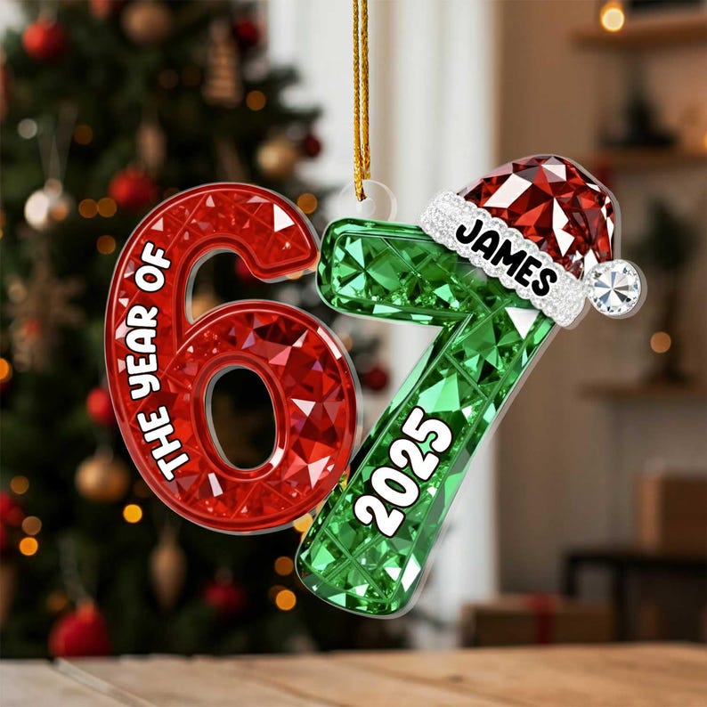 Personalized Gift Custom Year Number Ornament 2025, The Year Of 67 Christmas Ornament, Funny Gen Z Ornament, Personalized Name Acrylic