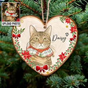 Personalized Wooden Watercolor Pet Photo Ornament, Custom Memorial Keepsake, Pet Portrait Keepsake, Dog Lover Gift Cat Mom Gift, Loss Of Pet