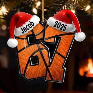 Custom Name 67 Sport Acrylic Ornament, Soccer Baseball Volleyball Basketball Ornament, Six Seven Ornament Gen Alpha Humor, 67 Meme Ornament