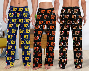 67 Meme Pajamas Pants, Six Seven Christmas Pajama Pants, Christmas Pants, Funny Holiday Loungewear Cozy Unisex Xmas Loungewear
