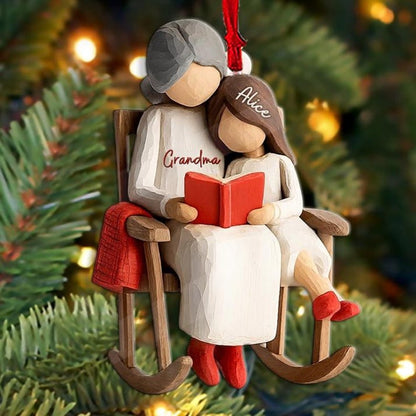 Custom Grandma Story Grandkids Ornament, Grandparent Christmas Keepsake, Heartfelt Xmas Gift from kids for family, Gifts for Mom 2D Wood