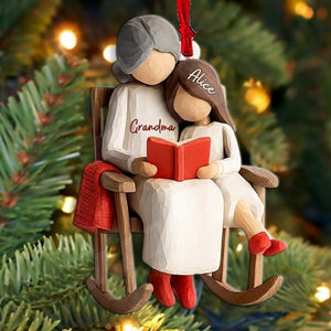 Custom Grandma Story Grandkids Ornament, Grandparent Christmas Keepsake, Heartfelt Xmas Gift from kids for family, Gifts for Mom 2D Wood