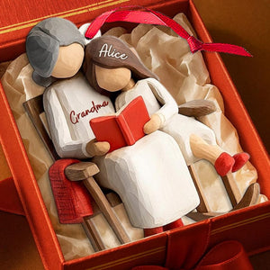 Custom Grandma Story Grandkids Ornament, Grandparent Christmas Keepsake, Heartfelt Xmas Gift from kids for family, Gifts for Mom 2D Wood