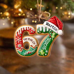Custom Name Six Seven Ornament, Funny 6 7 Christmas Ornament, Kids Christmas Ornament, Gen Alpha Humor Ornament, Christmas Tree Decor