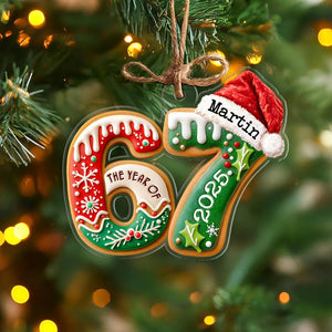 Custom Name Six Seven Ornament, Funny 6 7 Christmas Ornament, Kids Christmas Ornament, Gen Alpha Humor Ornament, Christmas Tree Decor