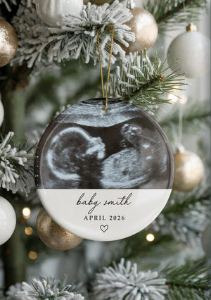 Baby Ultrasound Ornament Personalized Ultrasound Photo Christmas Ornament Sonogram Ornament With Picture Grandparent Pregnancy Announcement