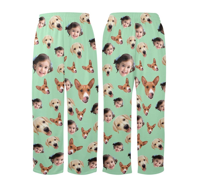 Personalized Face Kid Pajama Pants, Custom Photo Xmas Pajamas, Children Christmas Gift