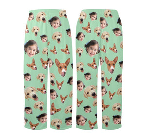 Personalized Face Kid Pajama Pants, Custom Photo Xmas Pajamas, Children Christmas Gift