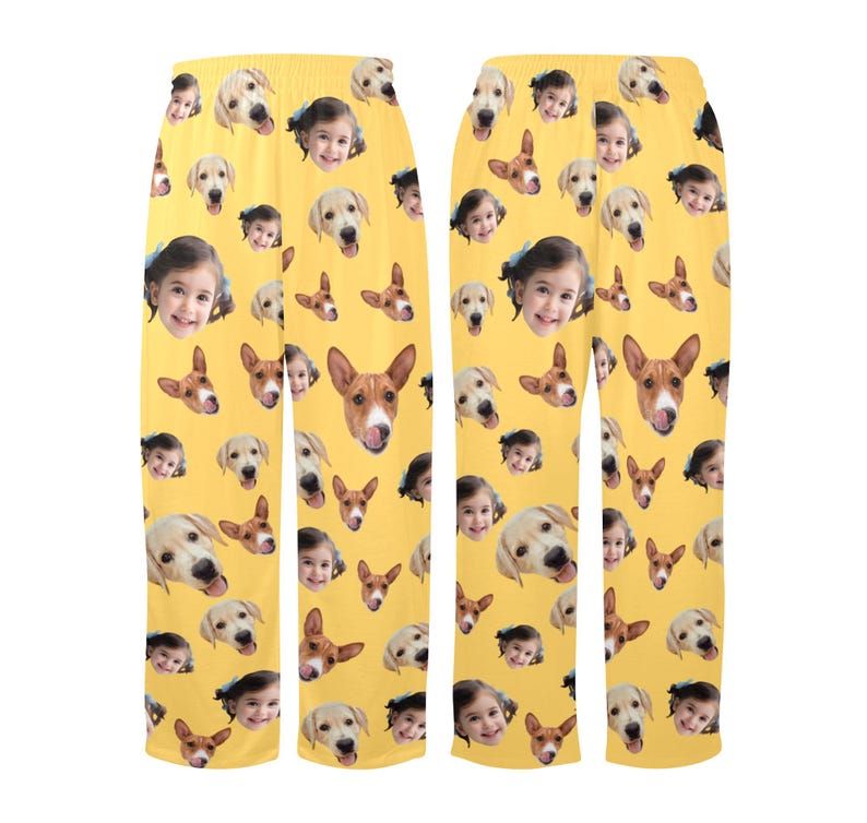 Personalized Face Kid Pajama Pants, Custom Photo Xmas Pajamas, Children Christmas Gift