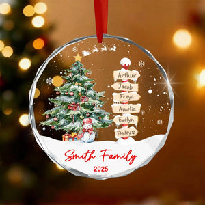 Family Names Christmas Ornament 2025, Personalized Family With Pet Ornaments, Family of 3 4