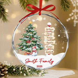 Family Names Christmas Ornament 2025, Personalized Family With Pet Ornaments, Family of 3 4